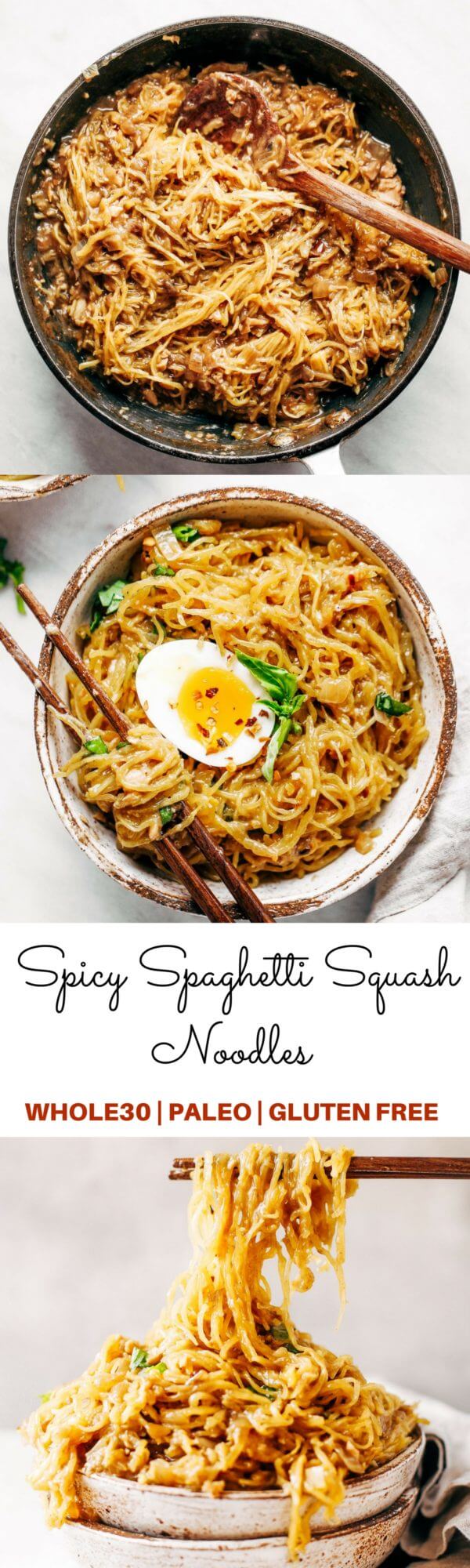 Spicy Spaghetti Squash Noodles Paleo Gluten Free