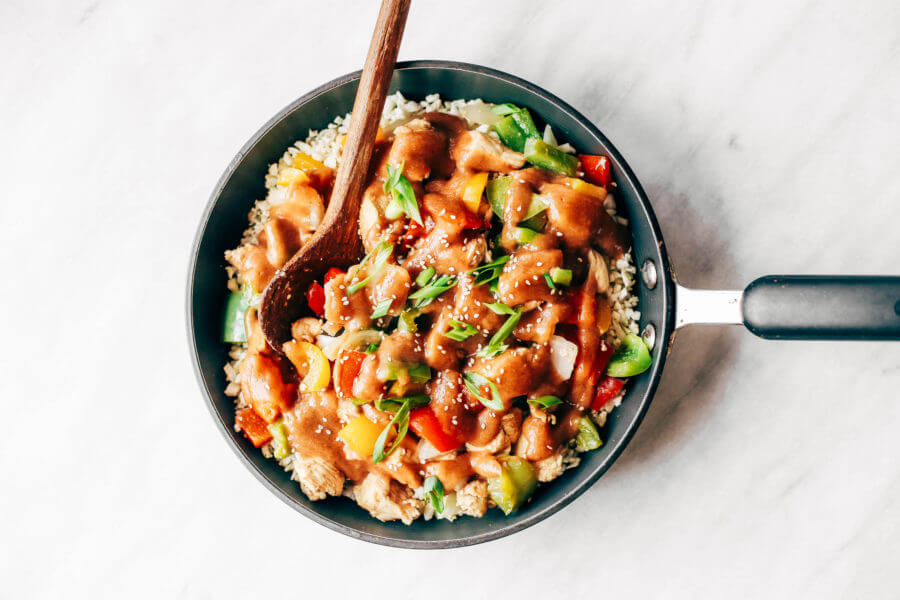 Sweet And Sour Chicken With Cauliflower Rice