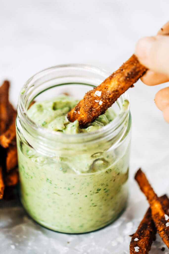 Extra crispy sweet potato fries and dipping sauce. Baked sweet potato fries. Easy sweet potato fries. Easy whole30 snacks. Paleo sweet potato fries recipe. Healthy sweet potato fries. Easy whole30 dinner recipes. Whole30 recipes. Whole30 lunch. Whole30 recipes just for you. Whole30 meal planning. Whole30 meal prep. Healthy paleo meals. Healthy Whole30 recipes. Easy Whole30 recipes.