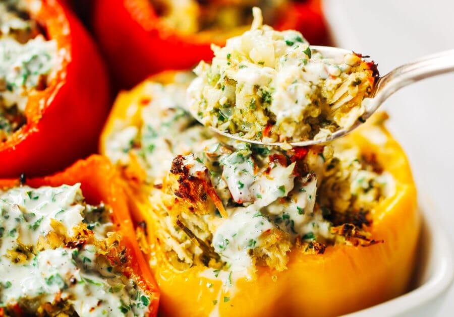 Chicken Ranch Paleo Whole30 Stuffed Peppers