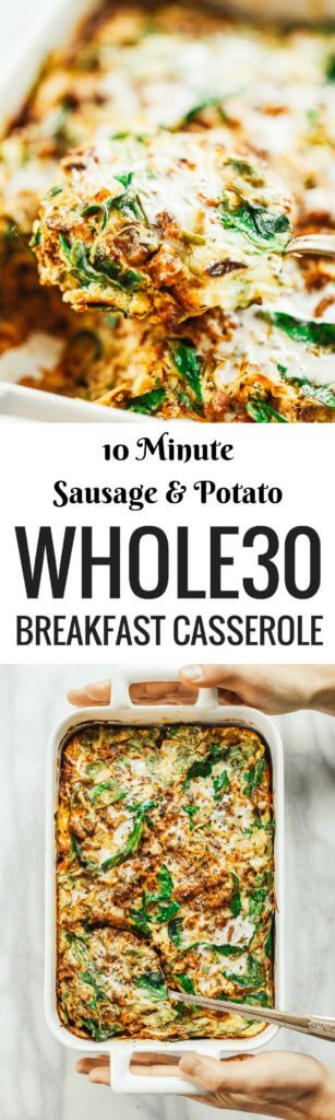 A warm and comforting home-style breakfast casserole. Made with sweet potato, turkey sausage, and eggs. And easy whole30, paleo, and dairy free breakfast recipe. This recipe can be made ahead and frozen. Easy whole30 dinner recipes. Easy whole30 dinner recipes. Whole30 recipes. Whole30 lunch. Whole30 meal planning. Whole30 meal prep. Healthy paleo meals. Healthy Whole30 recipes. Easy Whole30 recipes. Easy whole30 dinner recipes.