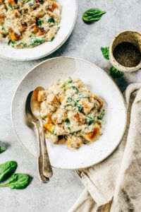 This is the most delicious! 2 Ingredient Paleo Sweet Potato Gnocchi in Spinach Cream Sauce. This recipe can be made ahead and frozen. Easy whole30 dinner recipes. Easy whole30 dinner recipes. Whole30 recipes. Whole30 lunch. Whole30 meal planning. Whole30 meal prep. Healthy paleo meals. Healthy Whole30 recipes. Easy Whole30 recipes. Easy whole30 dinner recipes.