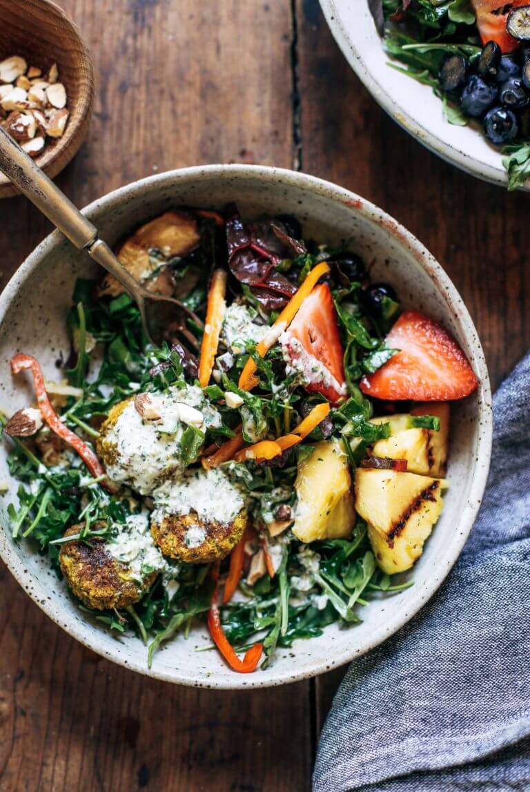 Whole30 Vegan Sweet Potato Falafel Bowl - Paleo Gluten Free