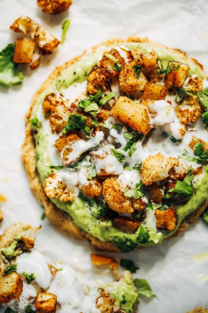 Favorite paleo/whole30 lunch idea: these pitas made with cauliflower, topped with roasted vegetables and the best avocado sauce you’ll ever have! Whole30 lunch easy. Whole30 lunch on the go. Whole30 lunch prep. Whole30 lunch ideas. Whole30 lunch work. Whole30 lunch recipes. Whole30 lunch recipes for work. Whole30 lunch meal planning. Whole30 lunch kids. Paleo pita recipe. Best paleo tortillas. Easy gluten free pita recipe. Paleo whole30 pita tortilla.