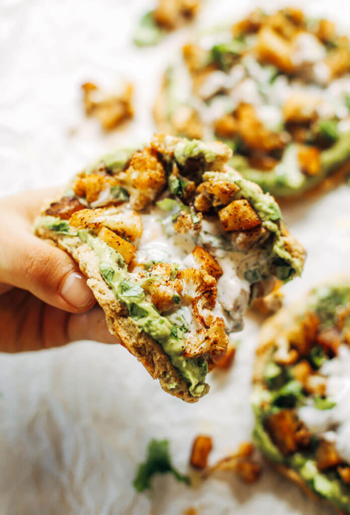 Favorite paleo/whole30 lunch idea: these pitas made with cauliflower, topped with roasted vegetables and the best avocado sauce you’ll ever have! Whole30 lunch easy. Whole30 lunch on the go. Whole30 lunch prep. Whole30 lunch ideas. Whole30 lunch work. Whole30 lunch recipes. Whole30 lunch recipes for work. Whole30 lunch meal planning. Whole30 lunch kids. Paleo pita recipe. Best paleo tortillas. Easy gluten free pita recipe. Paleo whole30 pita tortilla.