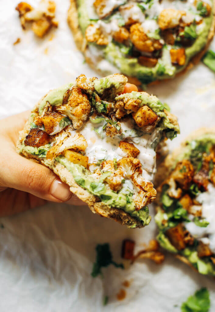 Favorite paleo/whole30 lunch idea: these pitas made with cauliflower, topped with roasted vegetables and the best avocado sauce you’ll ever have! Whole30 lunch easy. Whole30 lunch on the go. Whole30 lunch prep. Whole30 lunch ideas. Whole30 lunch work. Whole30 lunch recipes. Whole30 lunch recipes for work. Whole30 lunch meal planning. Whole30 lunch kids. Paleo pita recipe. Best paleo tortillas. Easy gluten free pita recipe. Paleo whole30 pita tortilla.