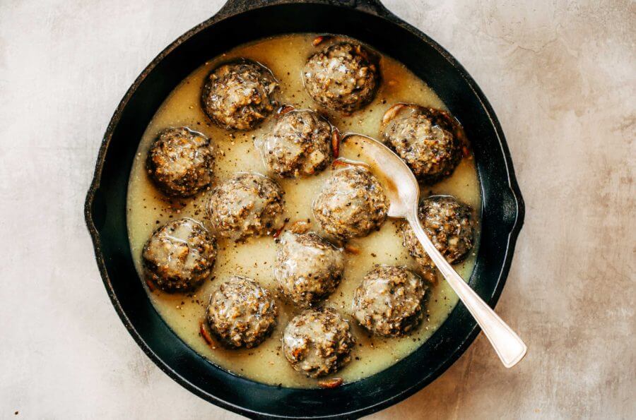 Meatless Cauliflower Swedish Meatballs