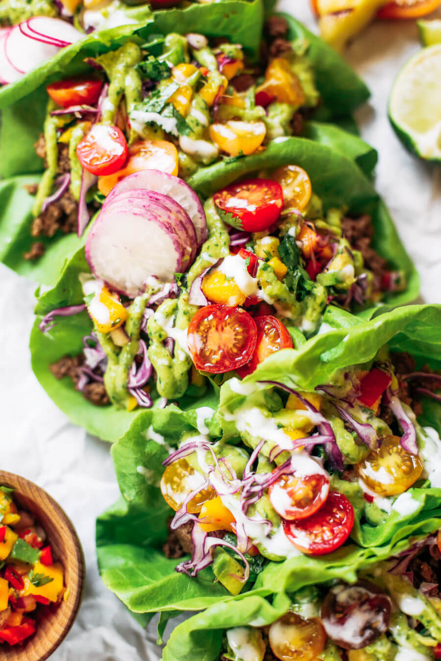 Whole30 Dinner Tacos With Mango Lime Salsa - Paleo Gluten Free