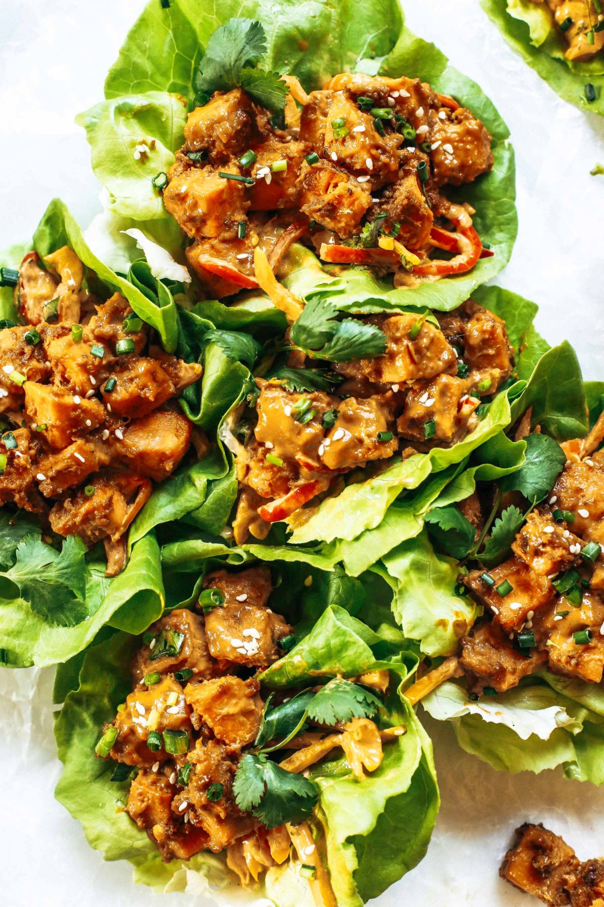Whole30 Lunch Thai Sweet Potato Lettuce Wraps Paleo Gluten Free