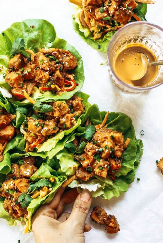 Whole30 lunch idea: these drool worthy thai lettuce wraps, stuffed with roasted sweet potato, rainbow mango slaw, and the best thai “peanut” sauce you ever had. Whole30 lunch easy. Whole30 lunch on the go. Whole30 lunch prep. Whole30 lunch ideas. Whole30 lunch work. Whole30 lunch recipes. Whole30 lunch recipes for work. Whole30 lunch meal planning. Whole30 lunch kids. Quick whole30 lunch recipes. Whole30 lunch salad.