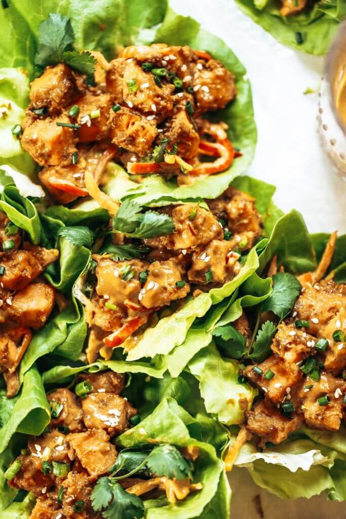 Whole30 lunch idea: these drool worthy thai lettuce wraps, stuffed with roasted sweet potato, rainbow mango slaw, and the best thai “peanut” sauce you ever had. Whole30 lunch easy. Whole30 lunch on the go. Whole30 lunch prep. Whole30 lunch ideas. Whole30 lunch work. Whole30 lunch recipes. Whole30 lunch recipes for work. Whole30 lunch meal planning. Whole30 lunch kids. Quick whole30 lunch recipes. Whole30 lunch salad.