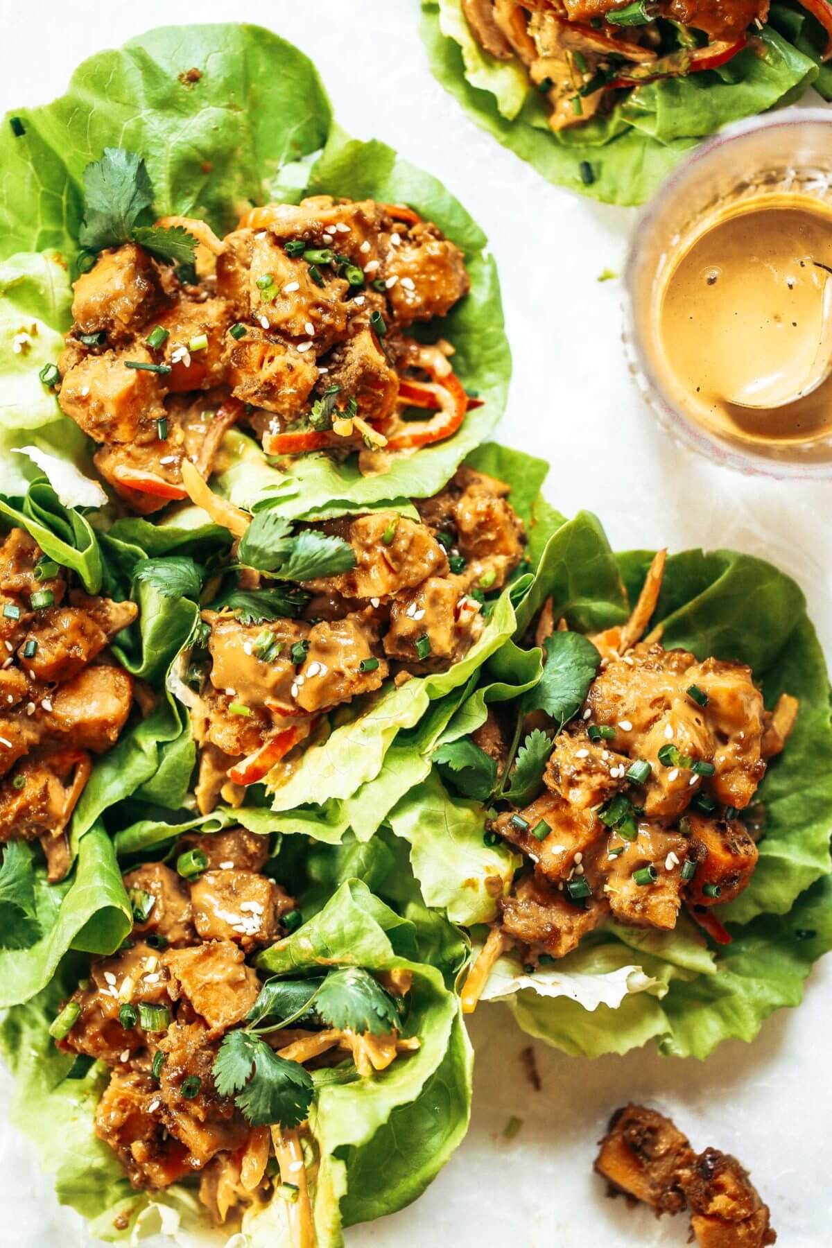 Whole30 Lunch Thai Sweet Potato Lettuce Wraps - Paleo Gluten Free