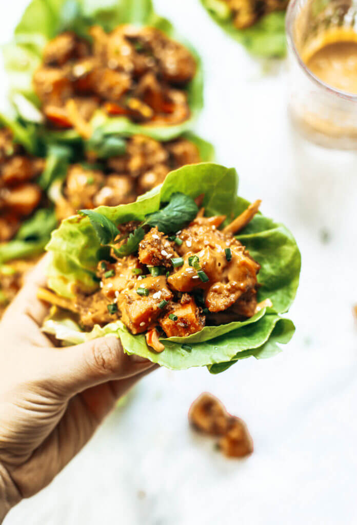 Whole30 lunch idea: these drool worthy thai lettuce wraps, stuffed with roasted sweet potato, rainbow mango slaw, and the best thai “peanut” sauce you ever had. Whole30 lunch easy. Whole30 lunch on the go. Whole30 lunch prep. Whole30 lunch ideas. Whole30 lunch work. Whole30 lunch recipes. Whole30 lunch recipes for work. Whole30 lunch meal planning. Whole30 lunch kids. Quick whole30 lunch recipes. Whole30 lunch salad.