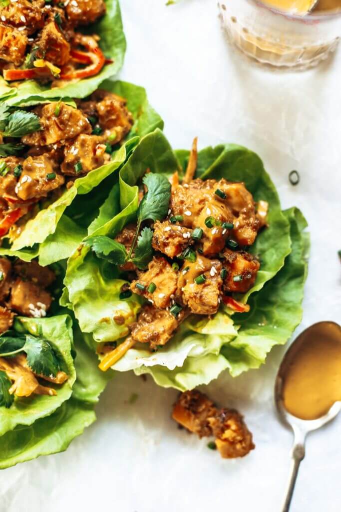 Whole30 lunch idea: these drool worthy thai lettuce wraps, stuffed with roasted sweet potato, rainbow mango slaw, and the best thai “peanut” sauce you ever had. Whole30 lunch easy. Whole30 lunch on the go. Whole30 lunch prep. Whole30 lunch ideas. Whole30 lunch work. Whole30 lunch recipes. Whole30 lunch recipes for work. Whole30 lunch meal planning. Whole30 lunch kids. Quick whole30 lunch recipes. Whole30 lunch salad.