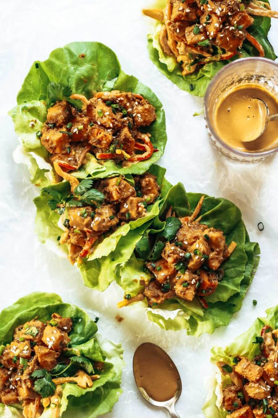 Whole30 Lunch Thai Sweet Potato Lettuce Wraps - Paleo Gluten Free