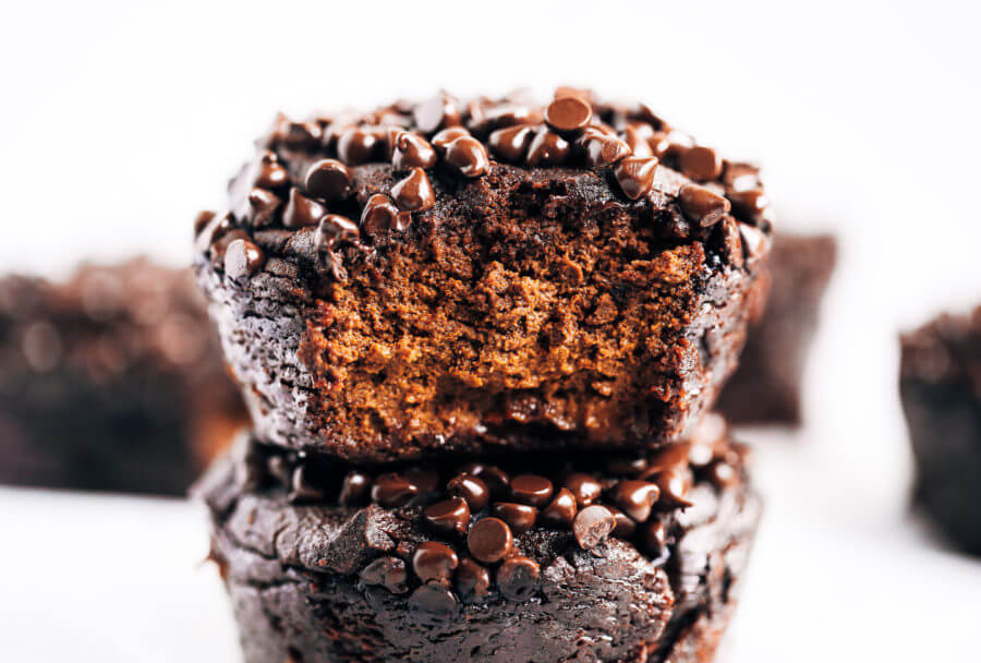 Healthy Chocolate Sweet Potato Avocado Muffins