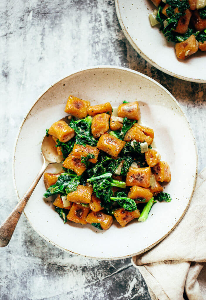 Easy paleo sweet potato gnocchi served with kale sage sauce. Delicious, healthy, family meal. Soft pillowy gnocchi made with sweet potato. Easy whole30 dinner recipes. Easy whole30 dinner recipes. Whole30 recipes. Whole30 lunch. Whole30 meal planning. Whole30 meal prep. Healthy paleo meals. Healthy Whole30 recipes. Easy Whole30 recipes. Easy whole30 dinner recipes.