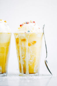 Top on my paleo food list: golden iced turmeric lattes. Tastes like liquid sunshine! An easy refreshing paleo and whole30 beverage, perfect for summer. #paleo #summer #golden Paleo for beginners. Paleo diet recipes. Paleo breakfast on the go. Easy paleo snacks. Best golden milk latte. Whole30 breakfast recipes. Whole30 rules. Whole30 snacks.