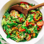 10 Minute cauliflower summer salad. Made with raw cauliflower, juicy tomatoes, and creamy avocado lime dressing. A refreshing paleo and whole30 lunch recipe for meal prep. Whole30 rules. Whole30 recipes. Whole30 dinner. Paleo dinner recipes ideas. Summer salads. How to grill chicken. Paleo recipes for beginners. Paleo diet recipes. #paleo #salad #whole30