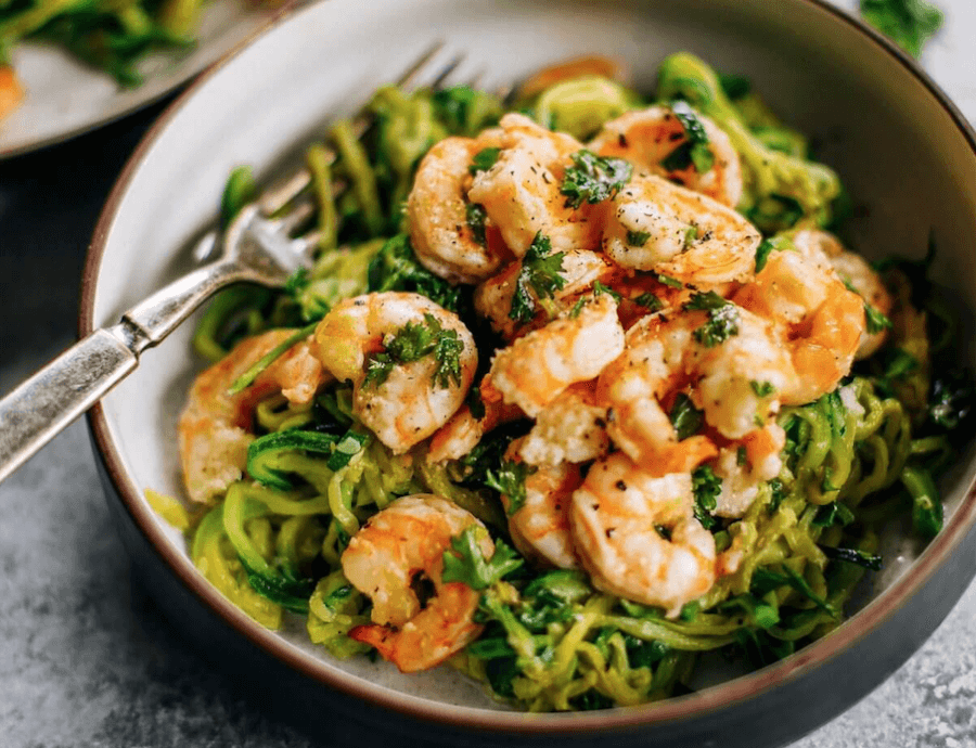 Zucchini Noodles With Lemon Garlic Shrimp