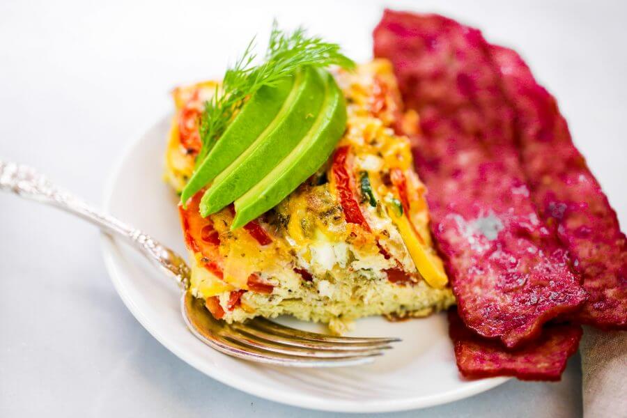 Tomato Zucchini Egg Breakfast Bake