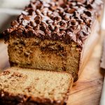 Healthy banana bread recipe made in just 5 minutes! This easy paleo gluten free banana bread has a secret healthy ingredient: cauliflower! No one ever tastes it though- and all the wheat eaters love this delicious banana bread.