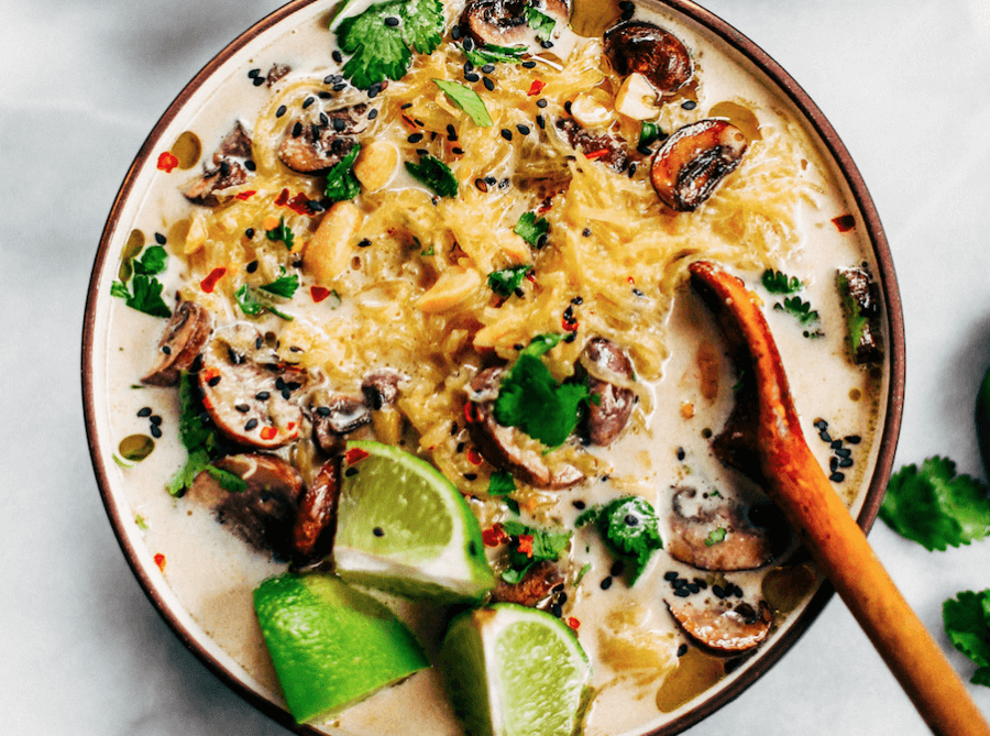 Spicy Peanut Spaghetti Squash Ramen