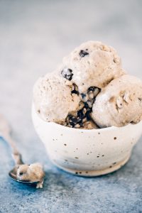 Homemade “nice” cream recipe- made with a secret ingredient: cauliflower (you don’t even taste it). My secret to making super fluffy “nice” cream is adding vanilla collagen! Only need a few ingredients needed to make this frosty dessert happen! Make this easy dairy free ice-cream recipe. #dessert #fruit #icecream #dairyfree #paleo