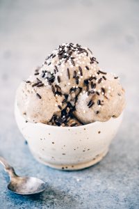 Homemade “nice” cream recipe- made with a secret ingredient: cauliflower (you don’t even taste it). My secret to making super fluffy “nice” cream is adding vanilla collagen! Only need a few ingredients needed to make this frosty dessert happen! Make this easy dairy free ice-cream recipe. #dessert #fruit #icecream #dairyfree #paleo